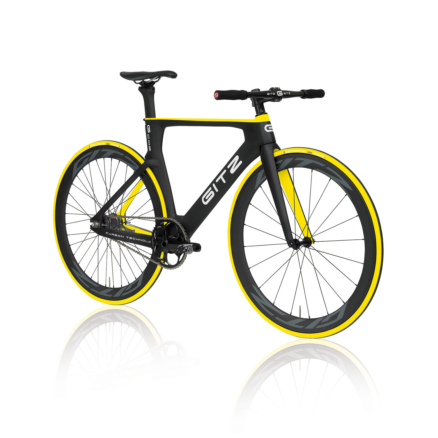 Bycyklen er i lette materialer og i den blanke gule lakering Bycyklen er fantastisk i den blanke gule lakering